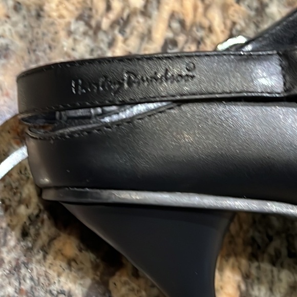 Vintage Harley-davidson Leather Buckle black slip on heels with back strap 7.5 - Picture 9 of 12